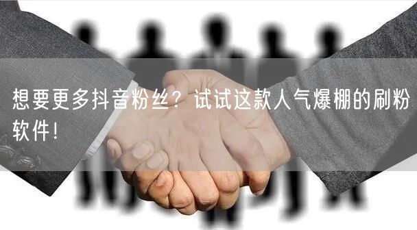 想要更多抖音粉丝？试试这款人气爆棚的刷粉软件！